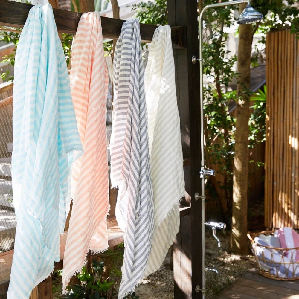 Kassatex Holbox Linen Beach Blanket